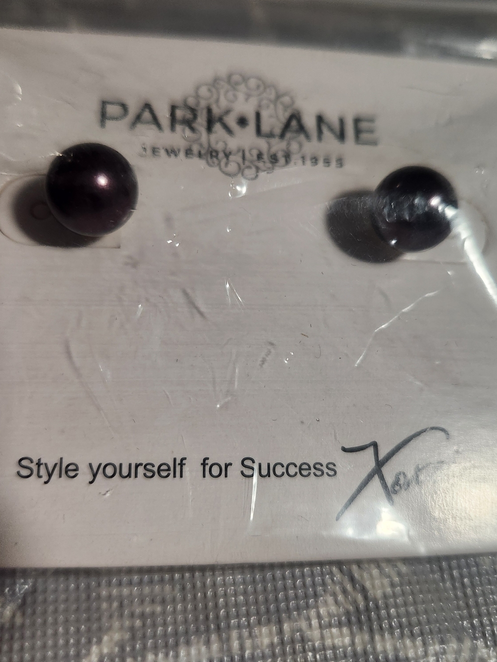 Park Lane darling Dark Plum Pearl Stud Earrings